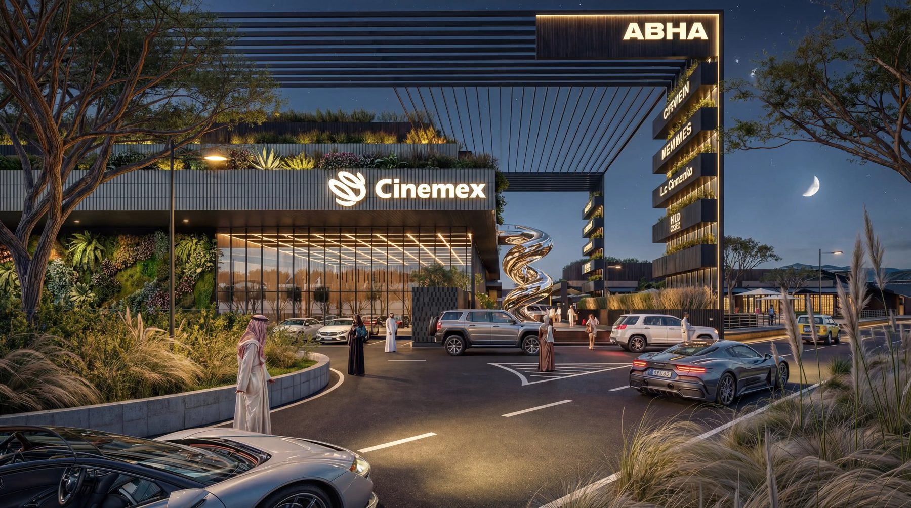 3D-Außenvisualisierung Shopping Mall Abha, Eingangsbereich
