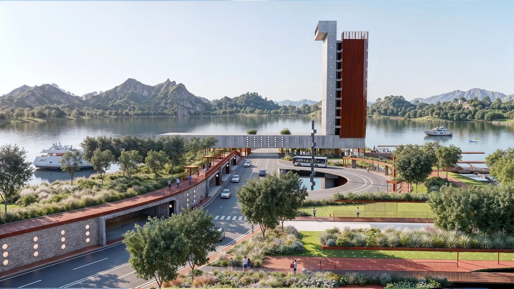 3D-Außenvisualisierung Campus, Bildungsbau