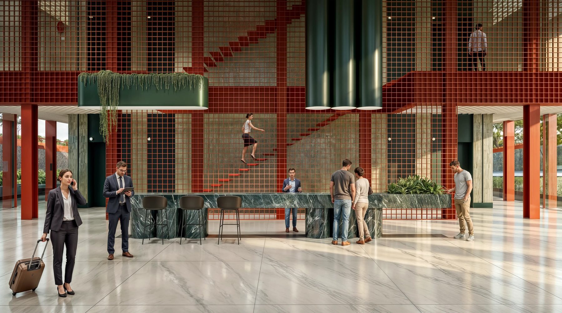 3D-Innenvisualisierung Campus, Lobby